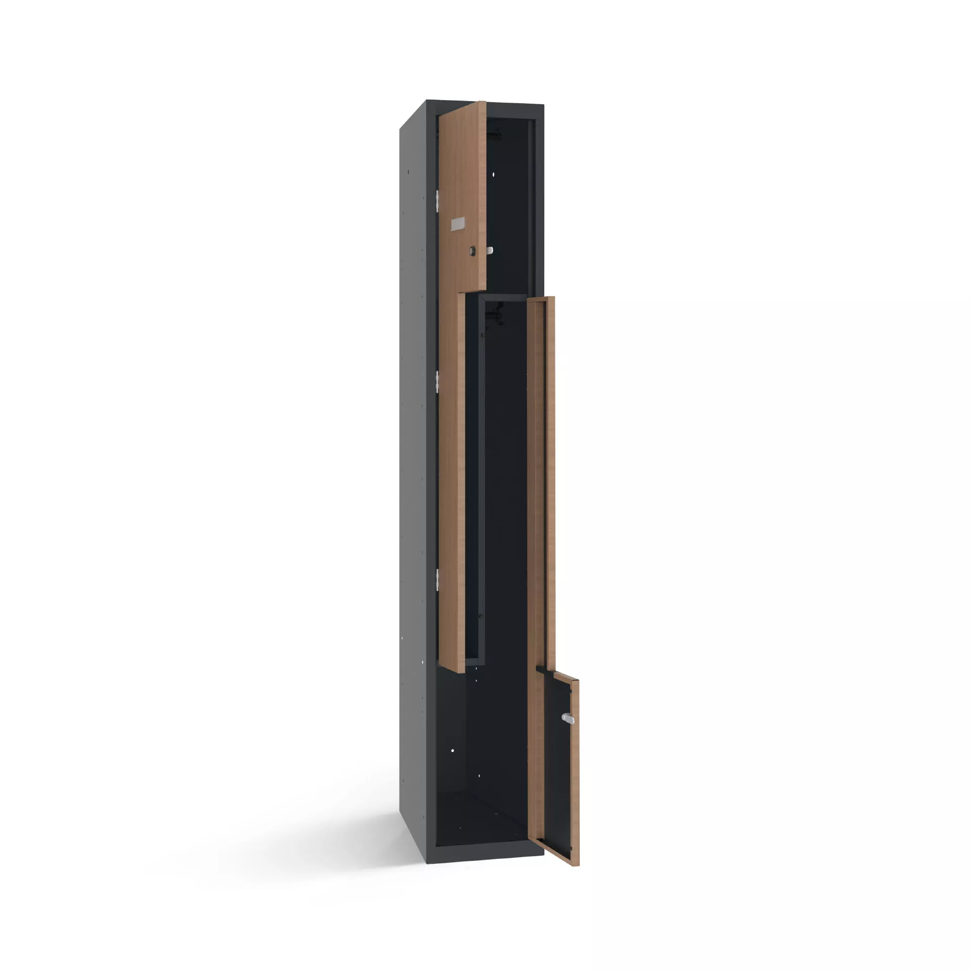 Vestiaire en L avec 2 portes aspect bois - largeur 30 cm