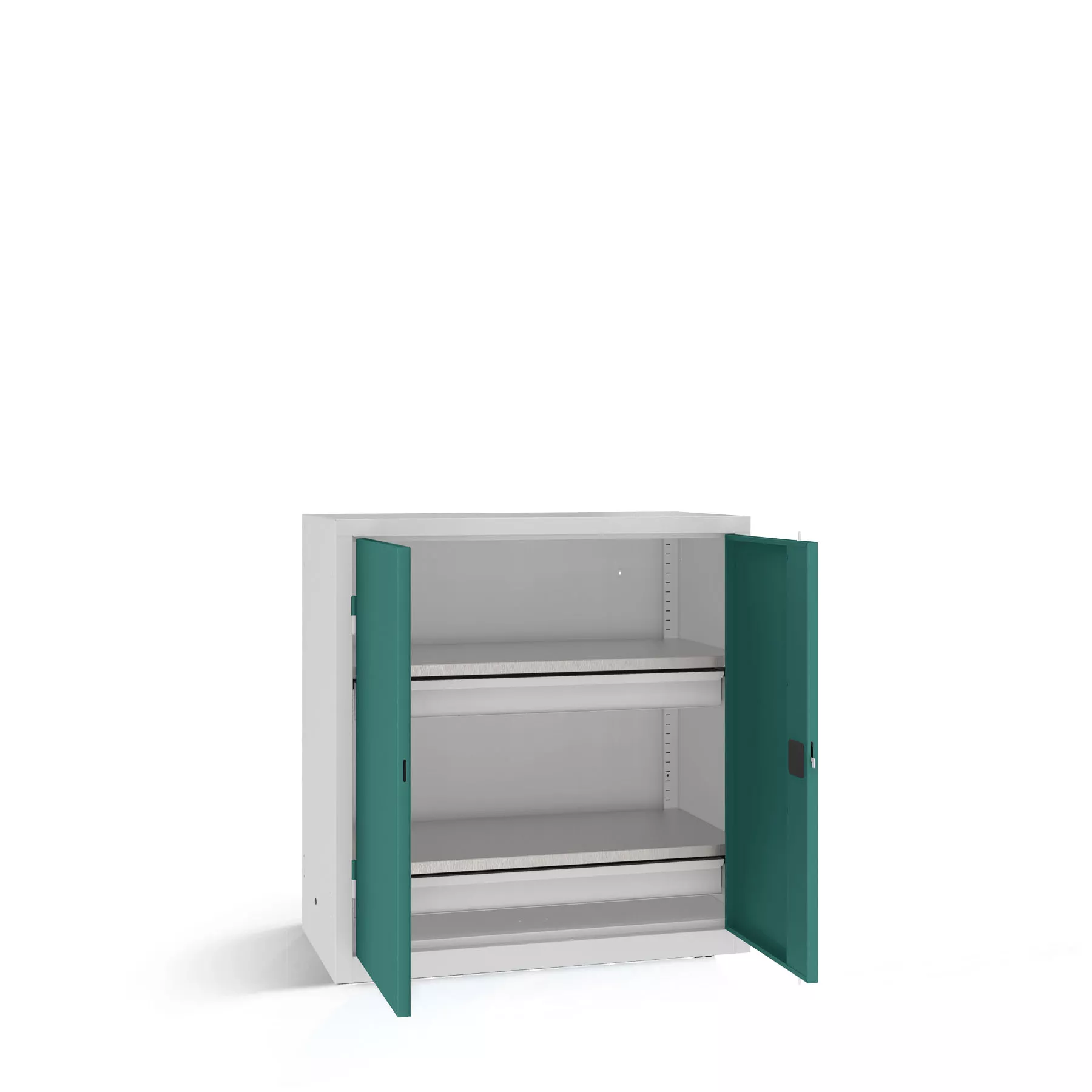 Heavy-duty workshop cabinet with shelves and drawers 104 x 100