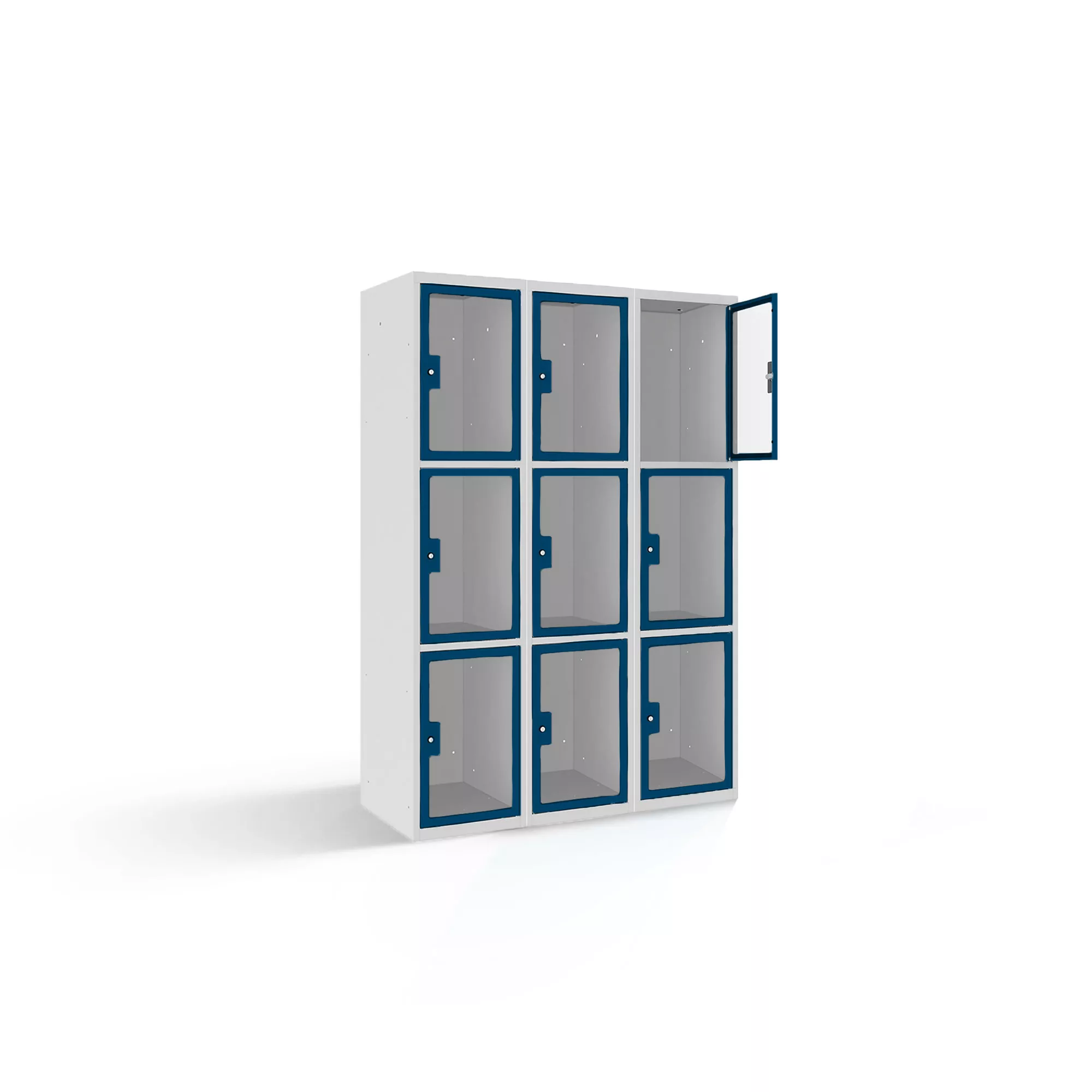 Vestiaire multicases 9 portes en plexiglas - 120 cm de largeur