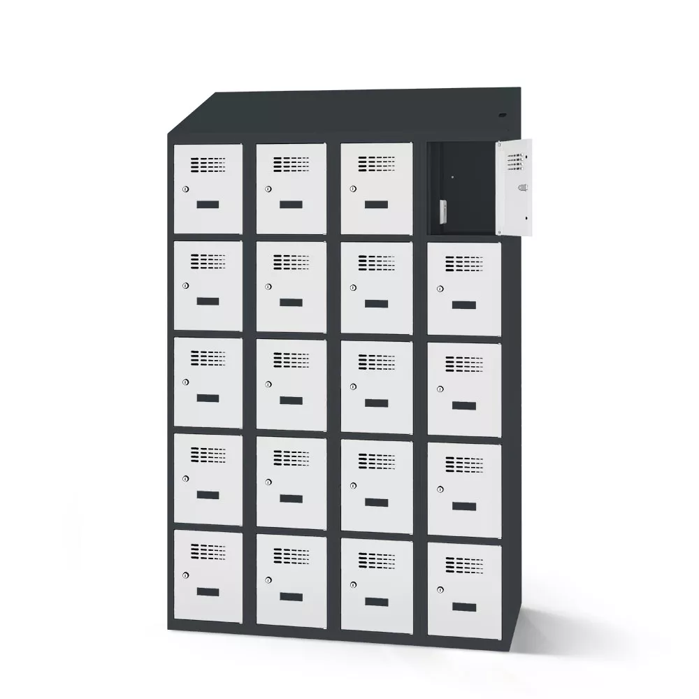Compartment cabinet with charging function 20 compartments width 120 cm