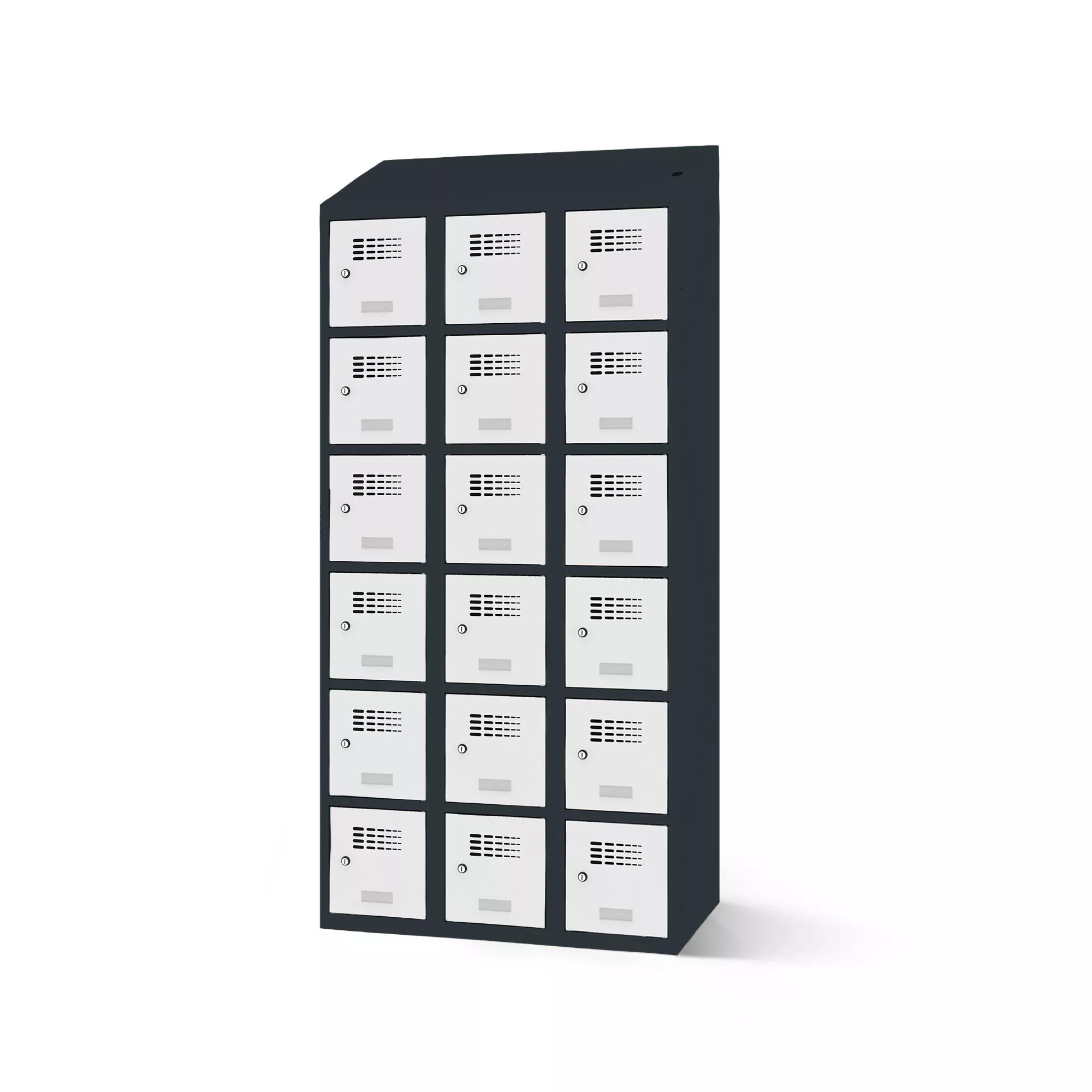 Vestiaire multicases 18 compartiments avec fonction de recharge - 90 cm de largeur