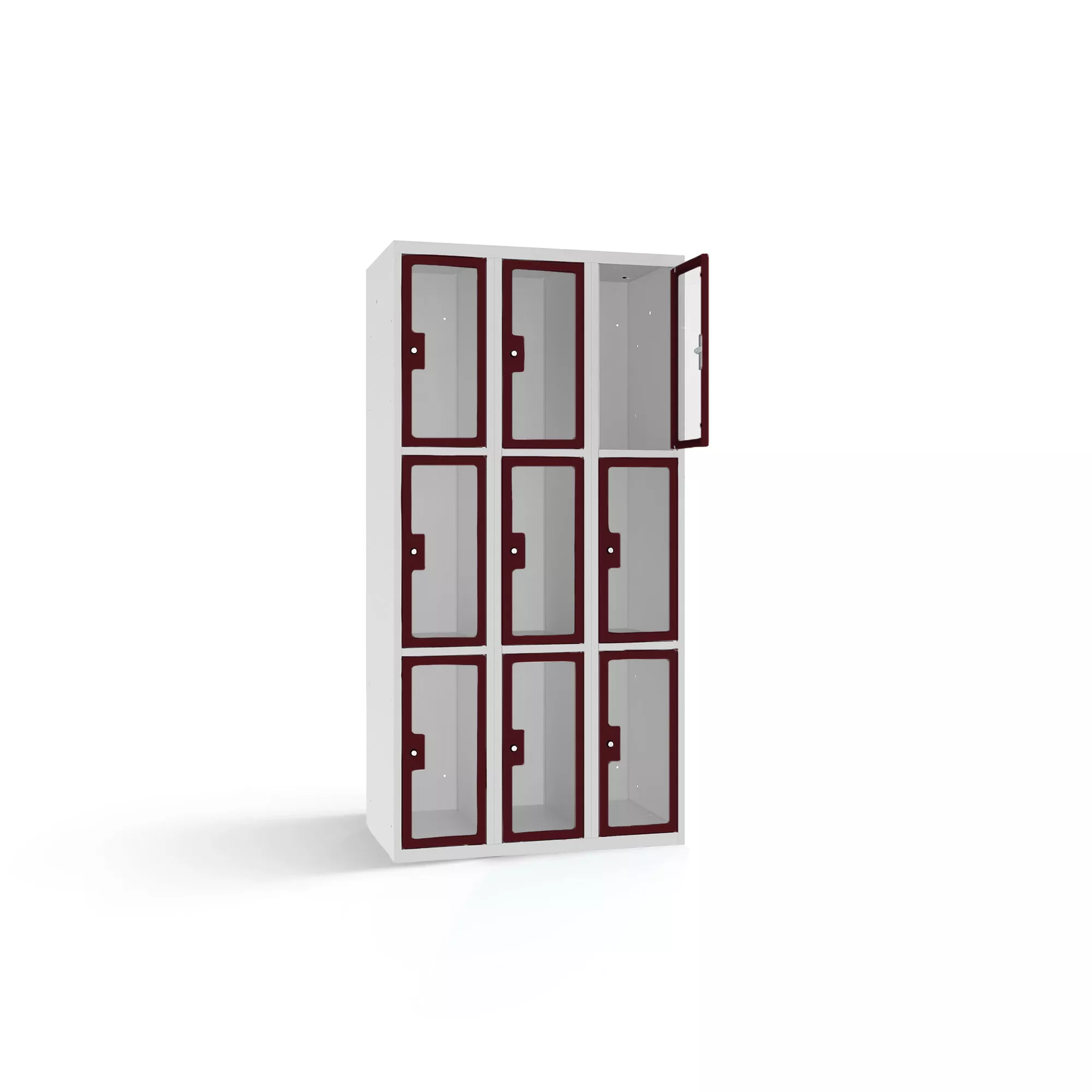 Vestiaire multicases 9 portes en plexiglas - 90 cm de largeur