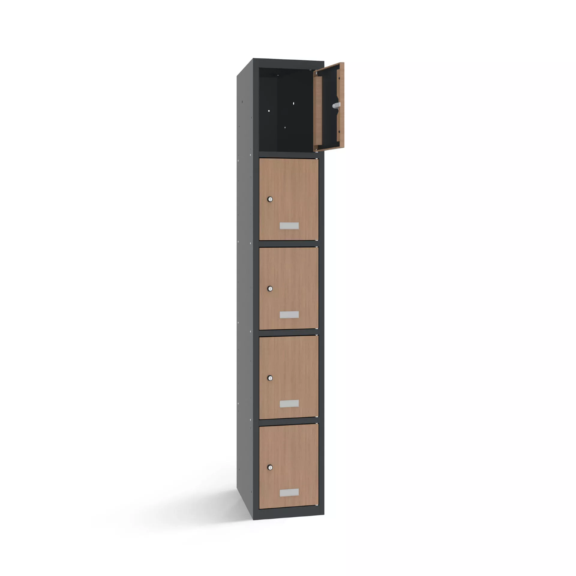 Vestiaire multicase avec 5 portes aspect bois – largeur 30 cm