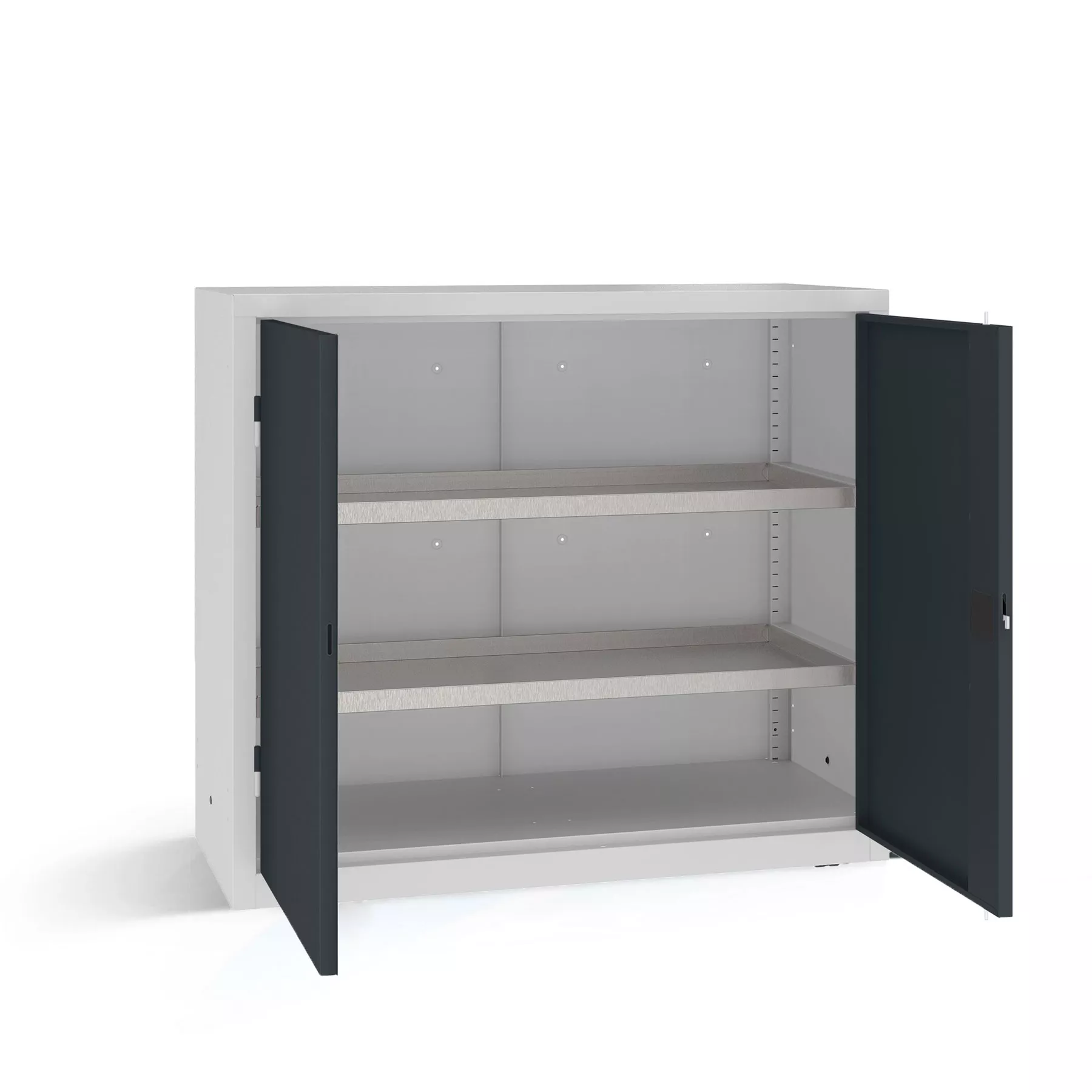 Armoire basse multifonction - étagères-bacs de rétention - 120 cm de largeur