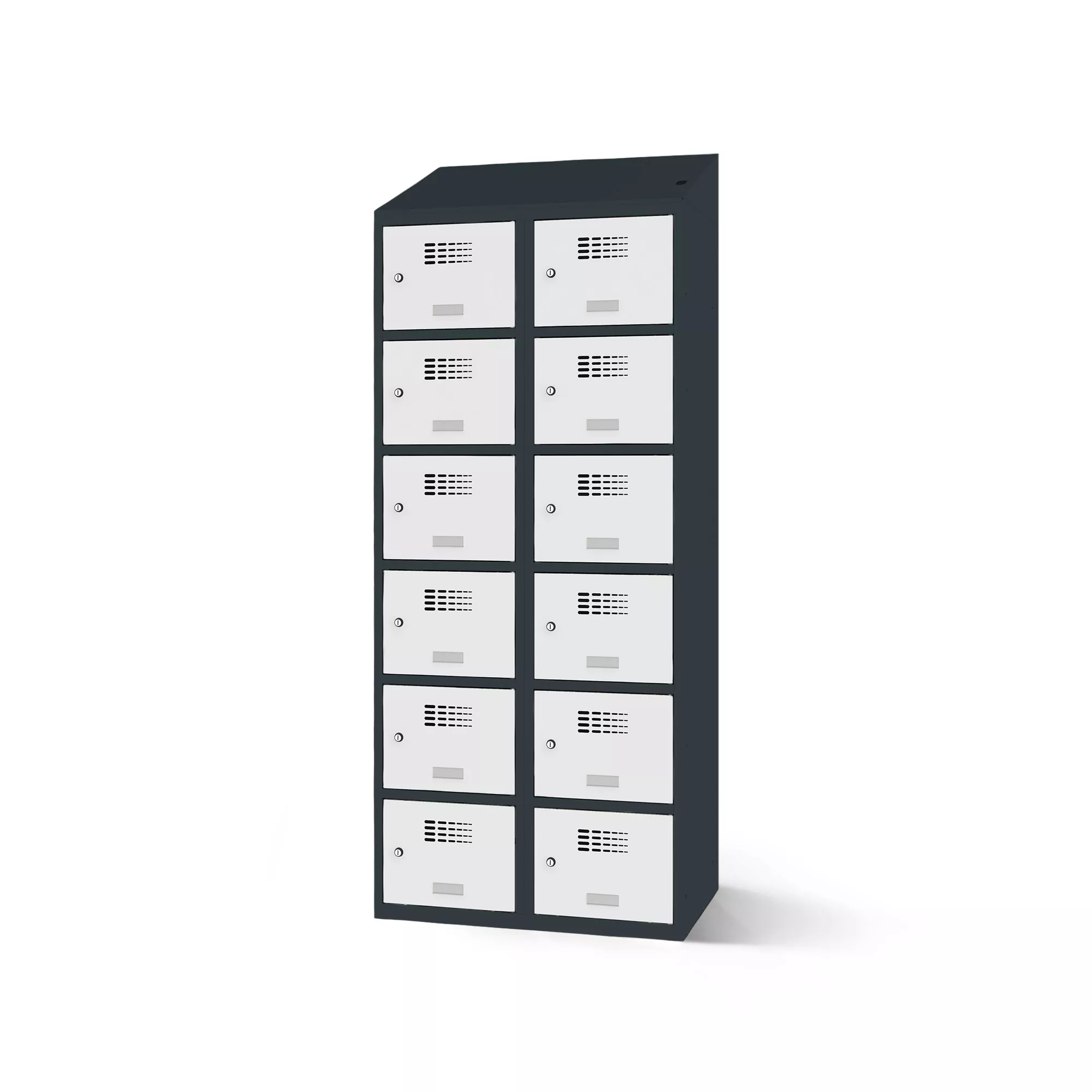 Vestiaire multicases 12 compartiments avec fonction de recharge - 80 cm de largeur