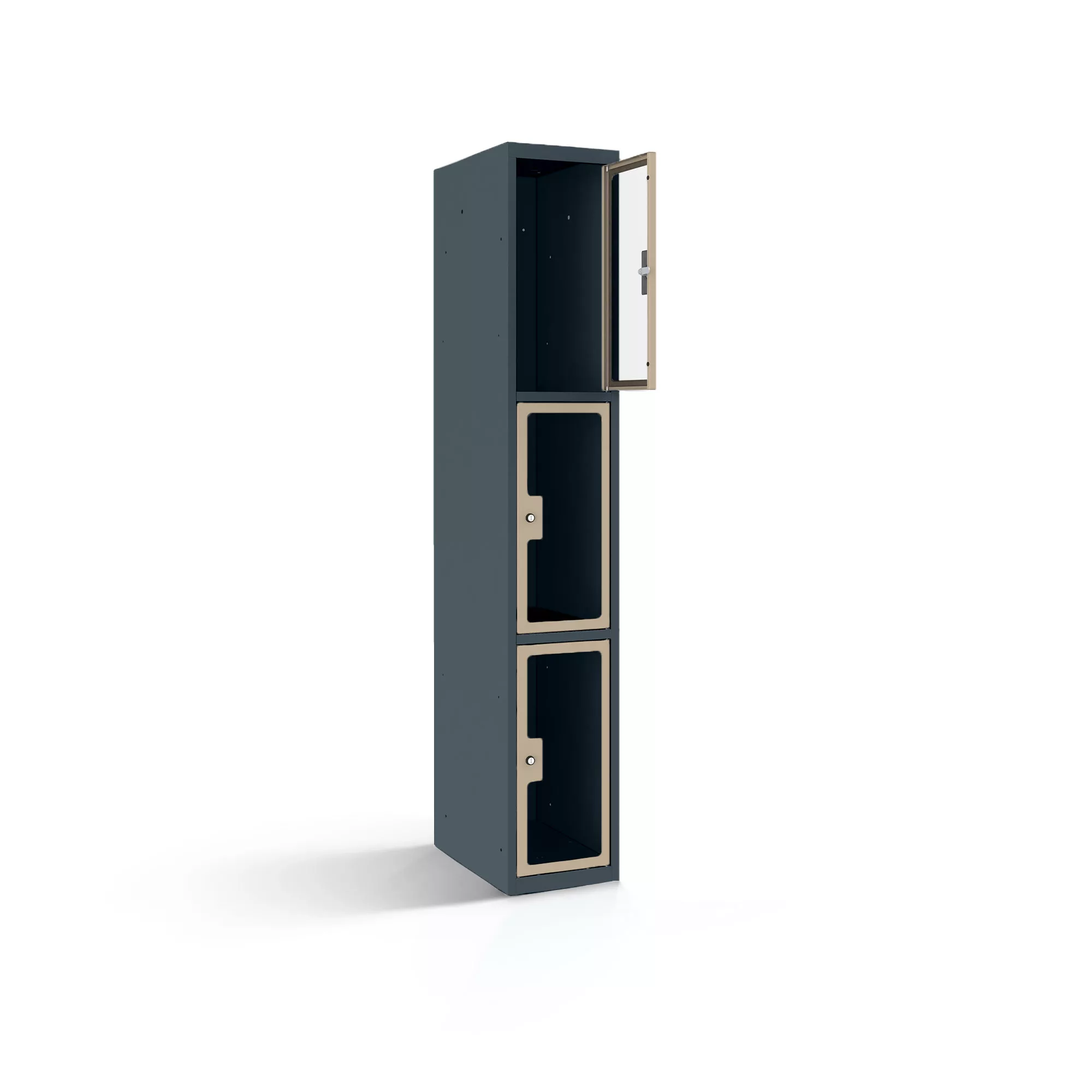 Vestiaire multicases 3 portes en plexiglas - 30 cm de largeur
