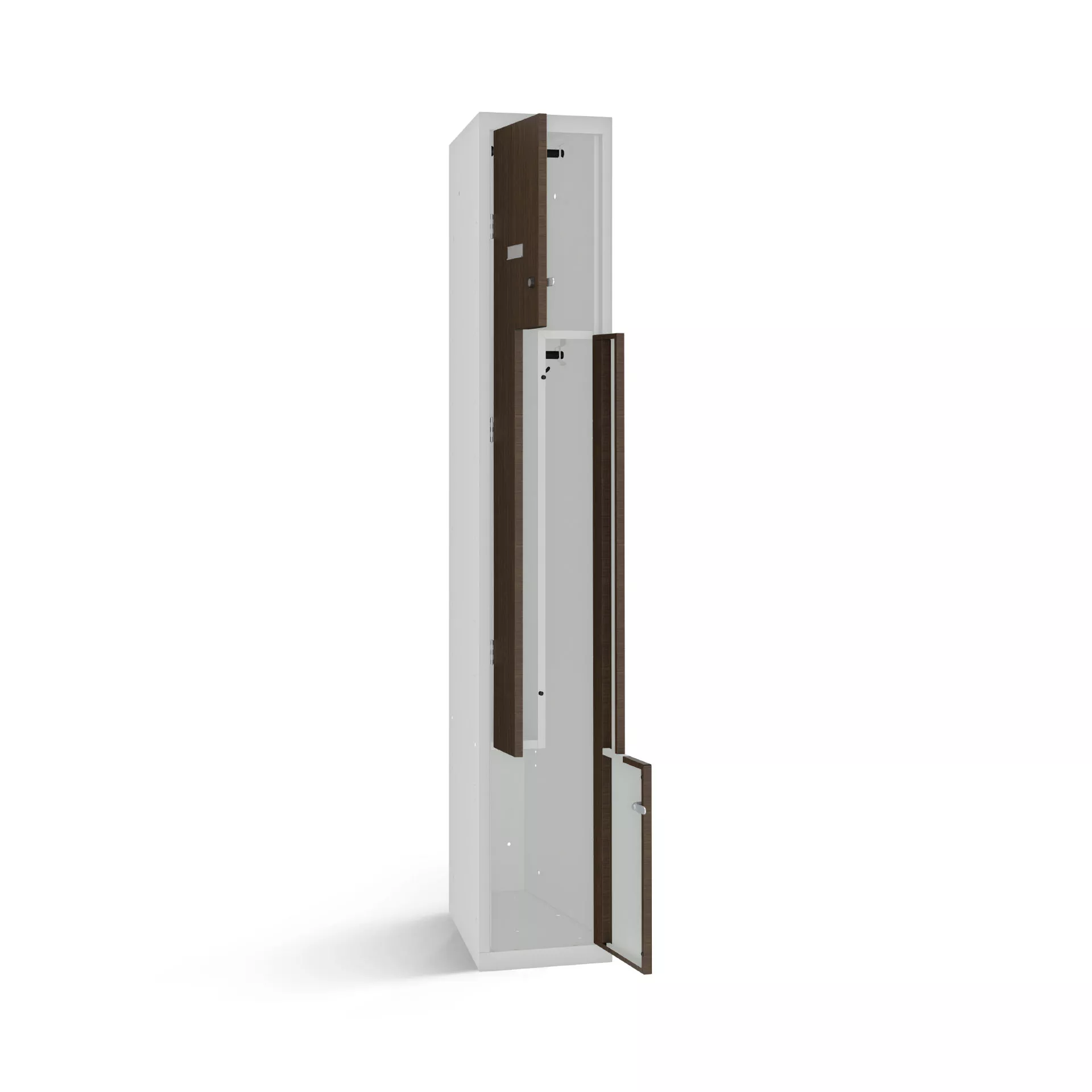 Vestiaire en L avec 2 portes aspect bois - largeur 30 cm