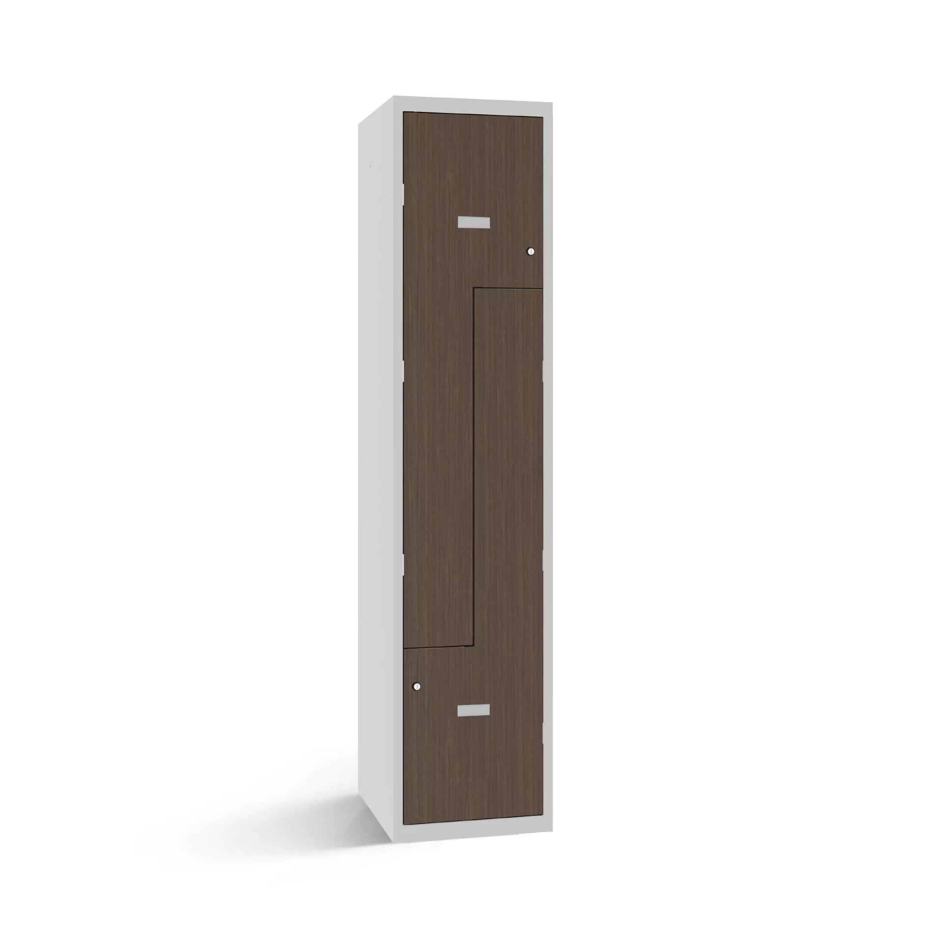 Vestiaire en L avec 2 portes aspect bois - largeur 40 cm