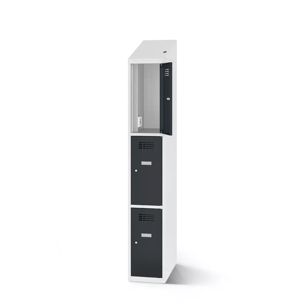 Compartment cabinet with charging function 3 compartments width 30 cm