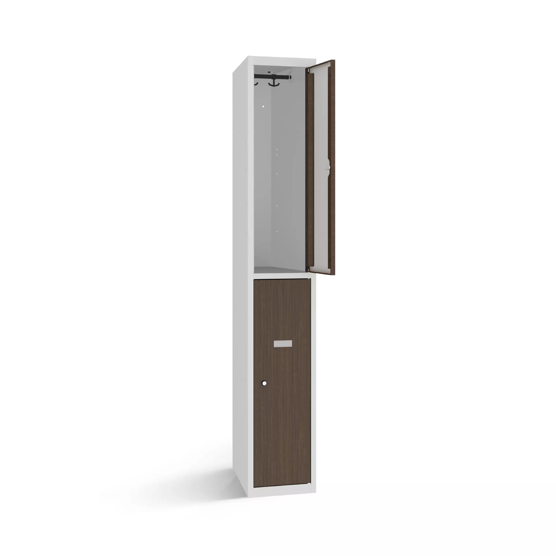 Vestiaire biplace avec 2 portes aspect bois – largeur 30 cm