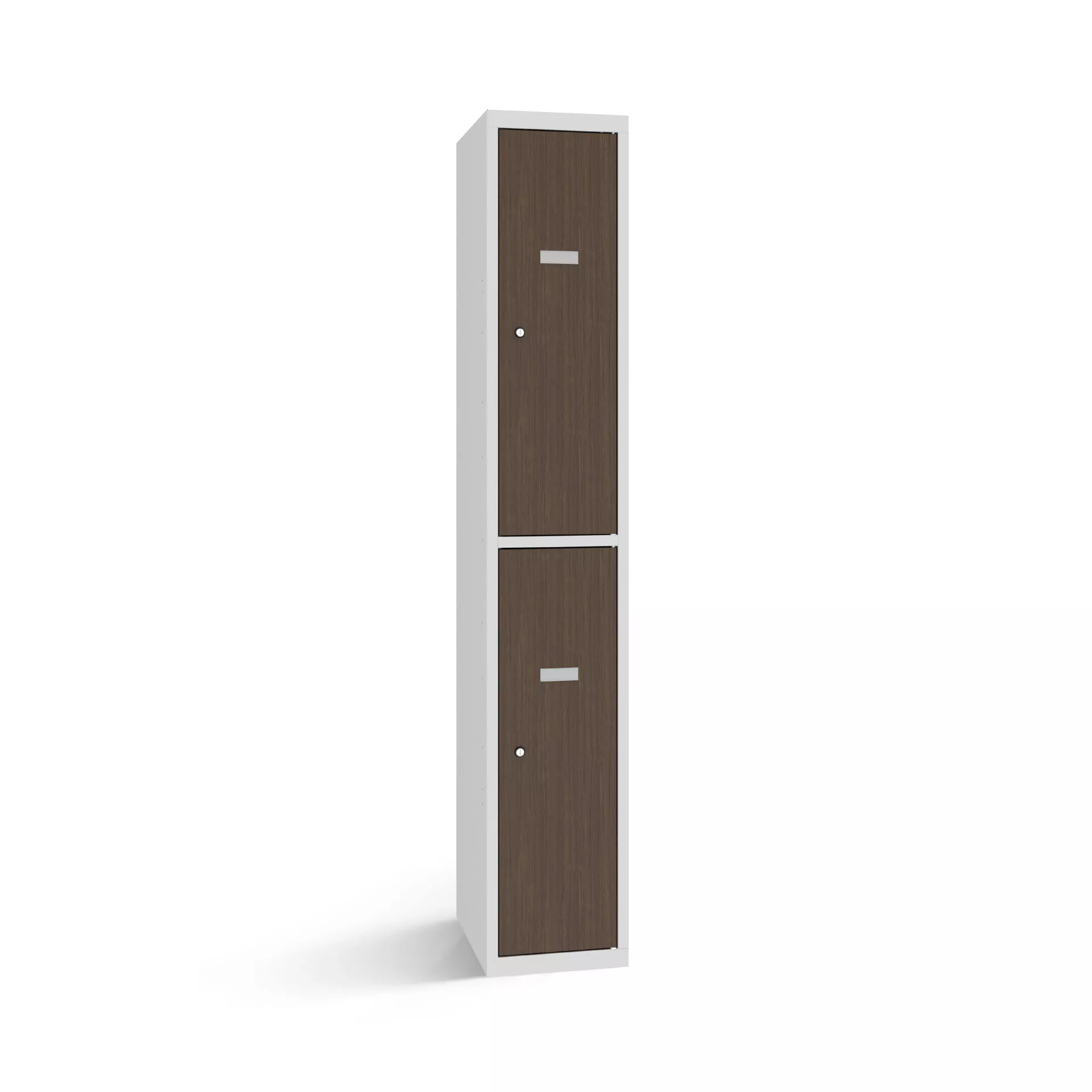 Vestiaire biplace avec 2 portes aspect bois – largeur 30 cm