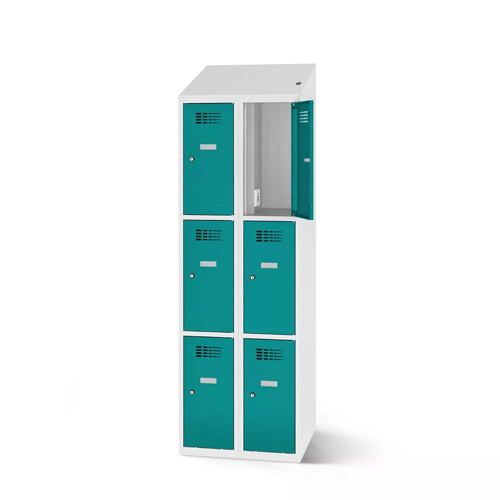 Compartment cabinet with charging function 6 compartments width 60 cm