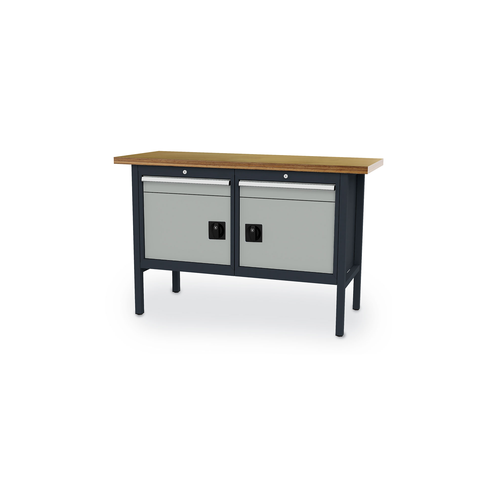 Workbench 2 drawers and lockable compartment 1500x600x960