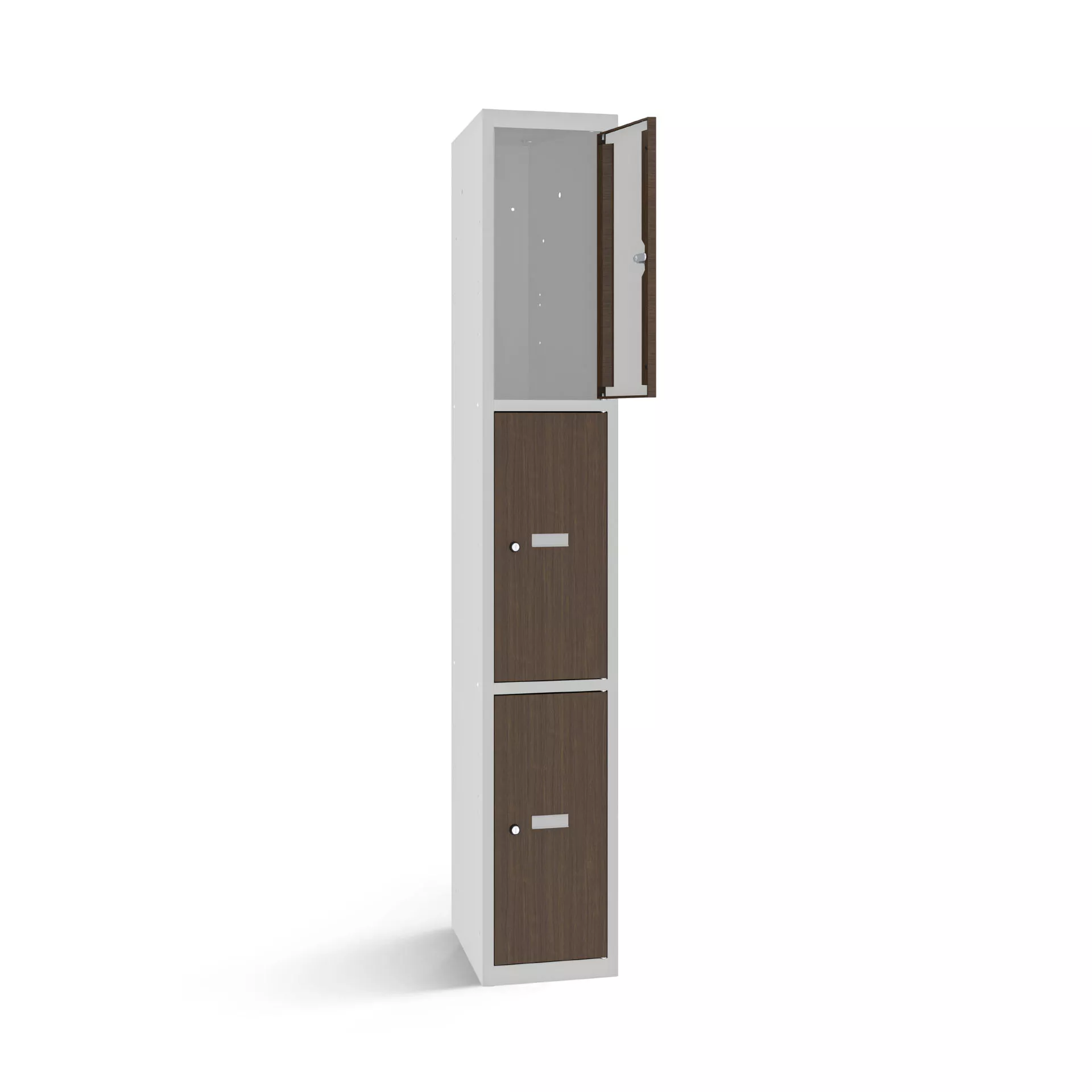 Vestiaire multicase avec 3 portes aspect bois – largeur 30 cm