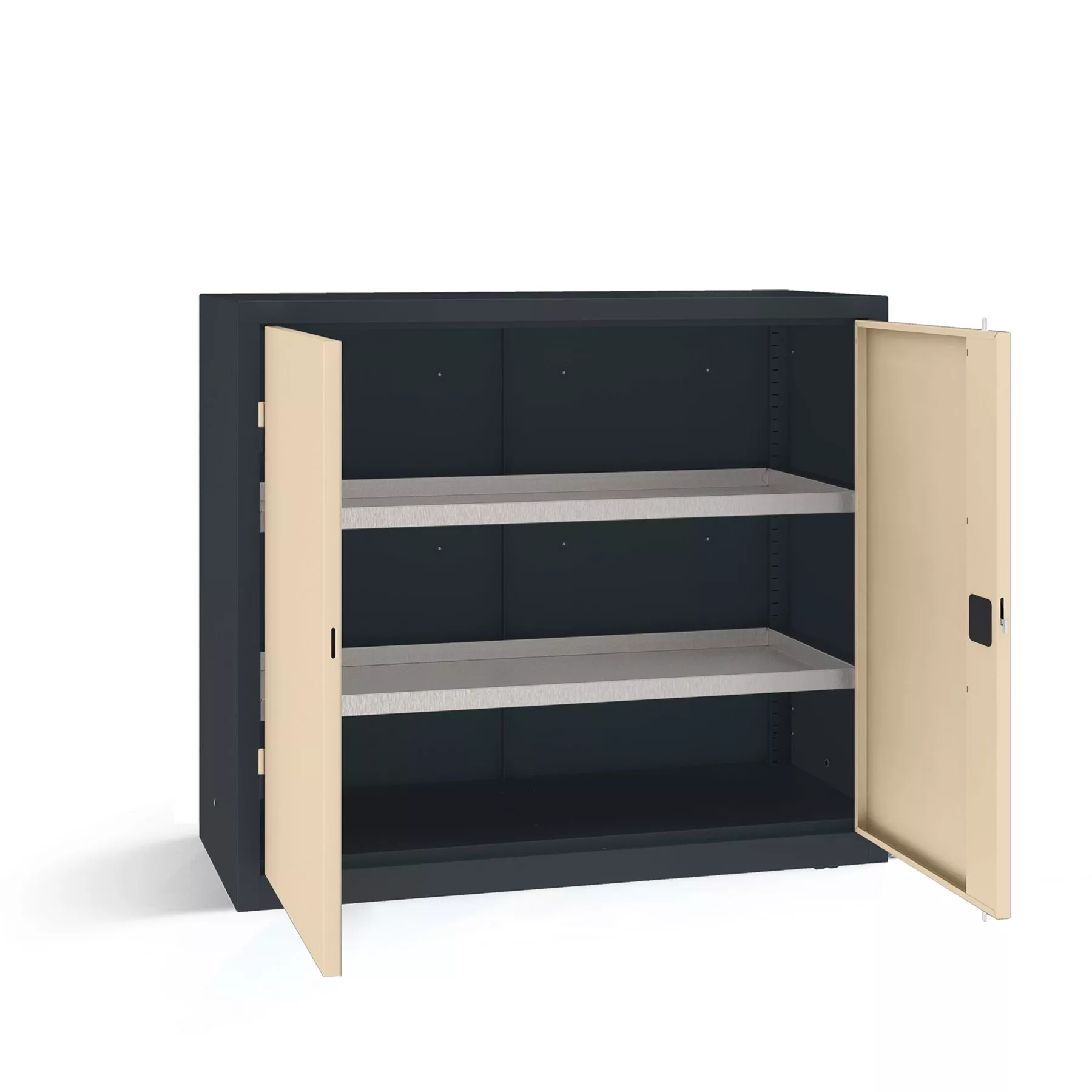 Armoire basse multifonction - étagères-bacs de rétention - 120 cm de largeur