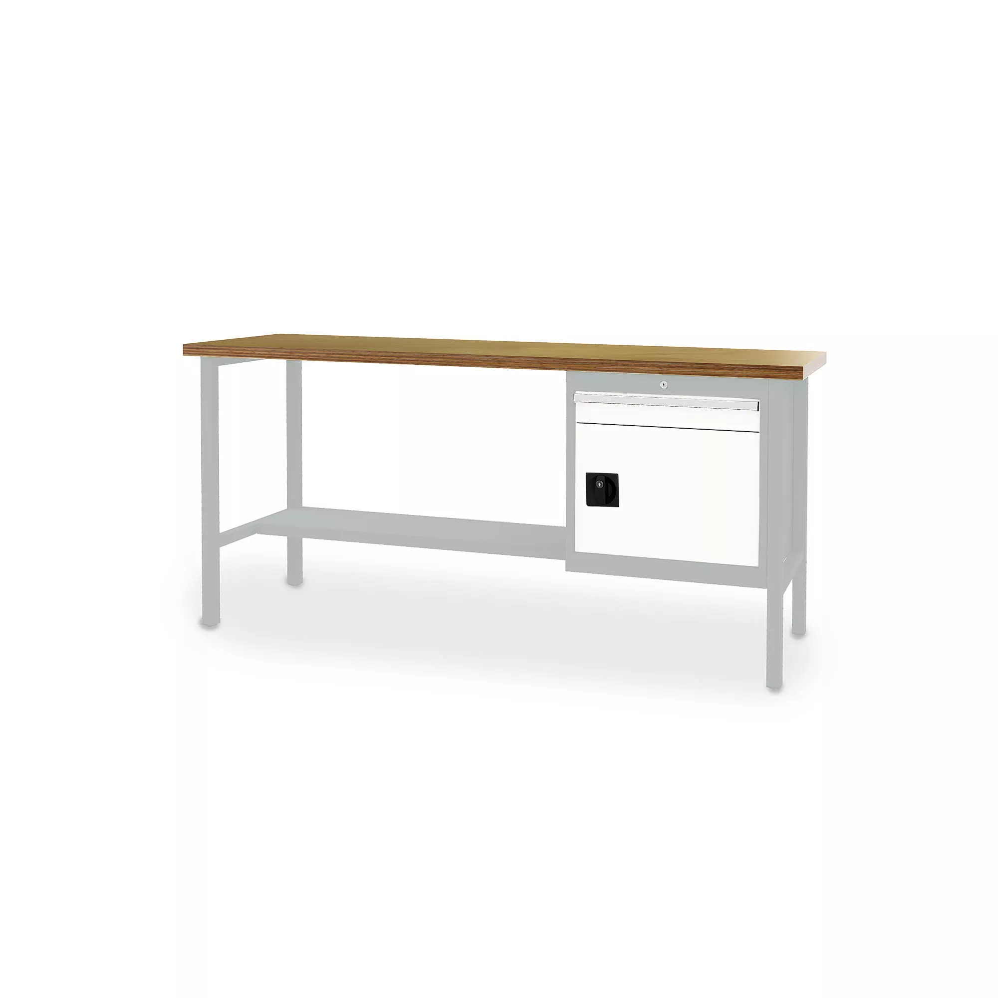 Professional workbench - sliding drawer and lockable compartment - 2000 x 600 x 960 mm (W x D x H)