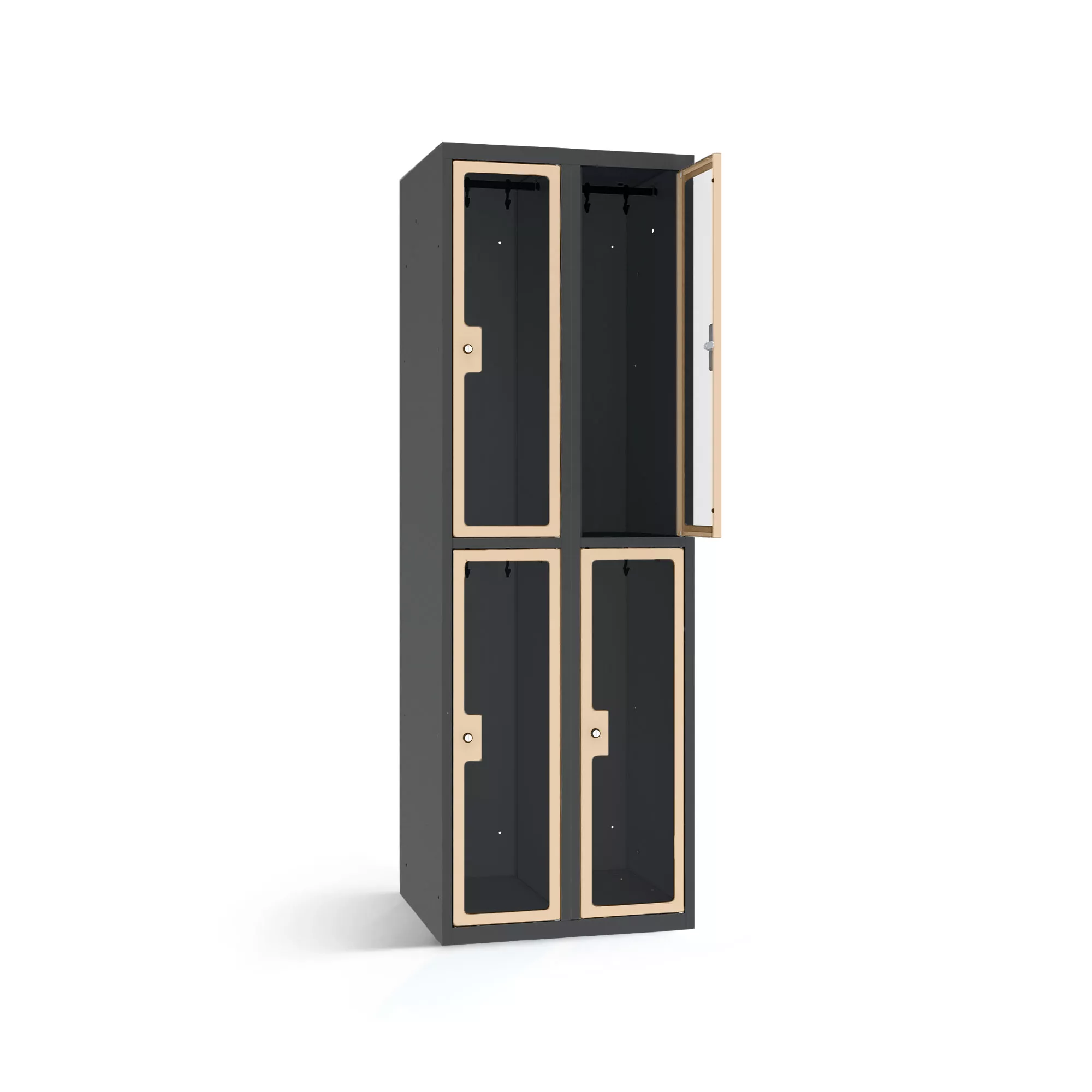 Vestiaire métallique 4 portes en plexiglas - 60 cm de largeur