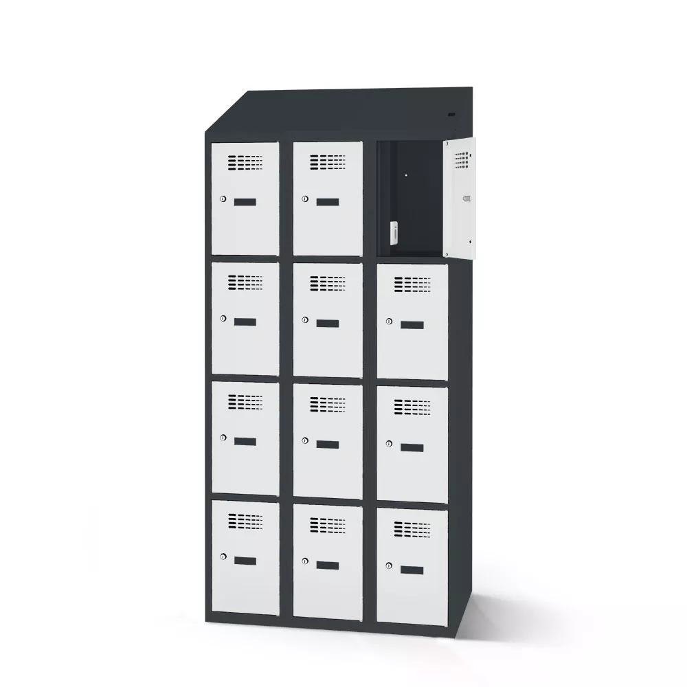 Compartment cabinet with charging function 12 compartments width 90 cm