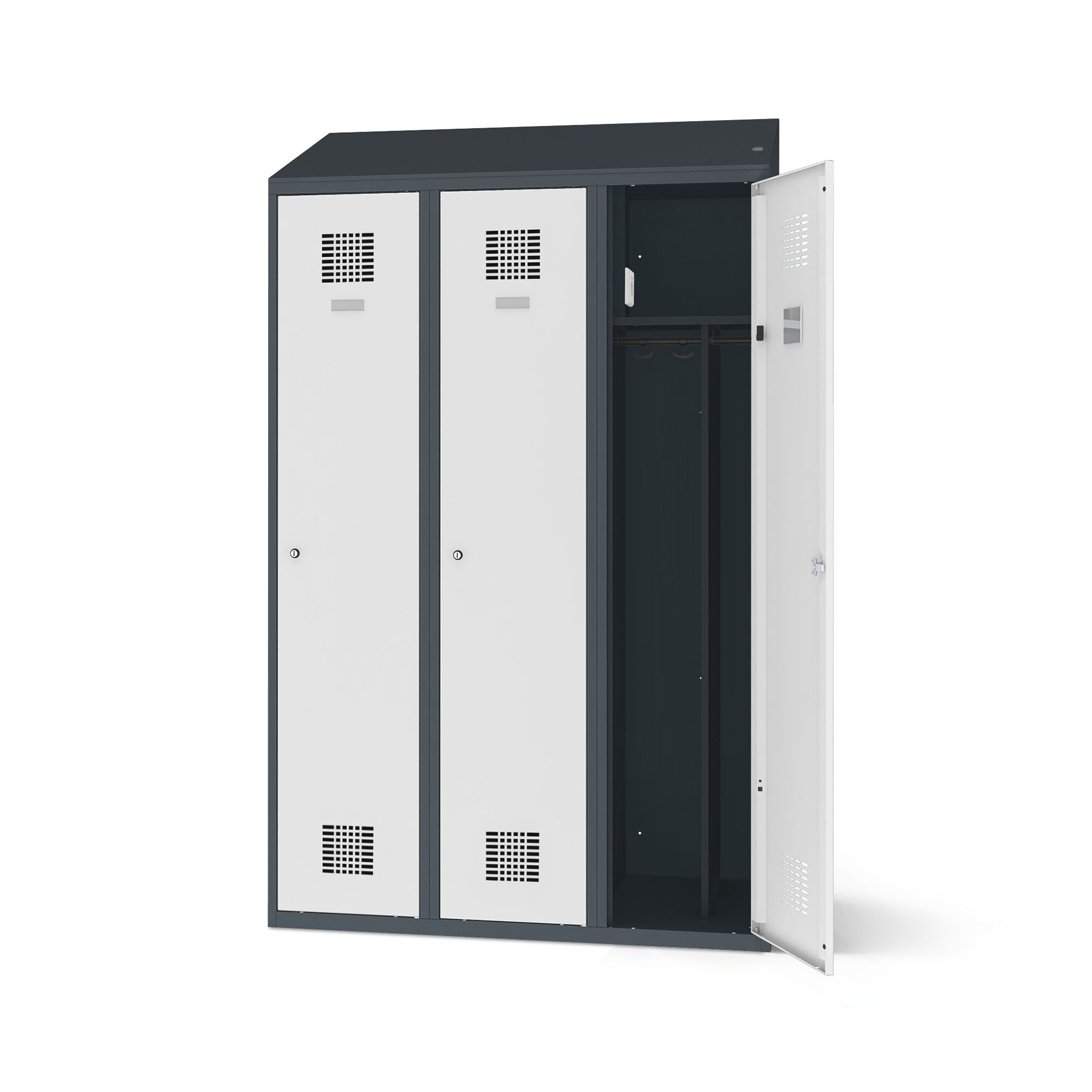 Clothes locker with charging function 3 doors width 120 cm