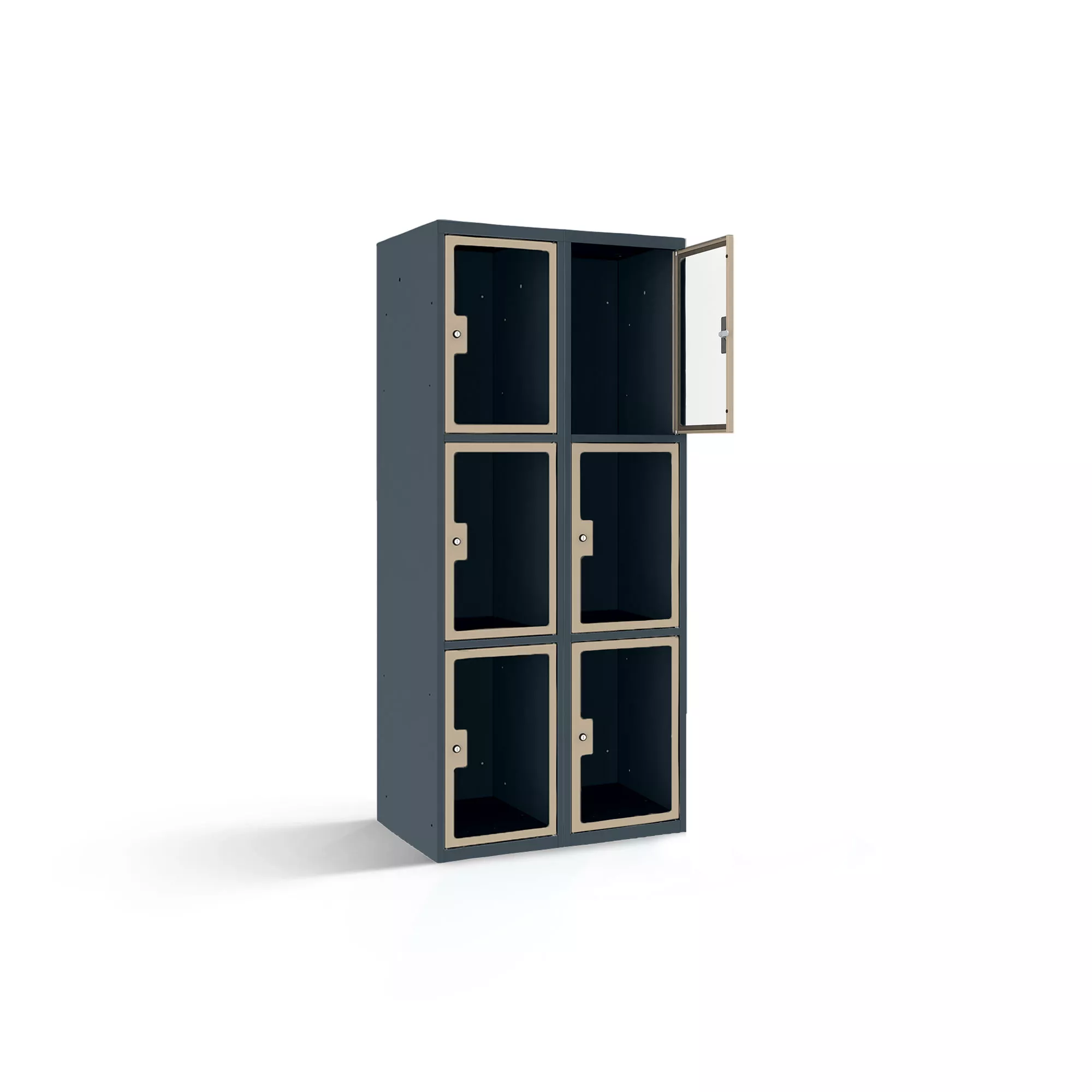 Vestiaire multicases 6 portes en plexiglas - 80 cm de largeur
