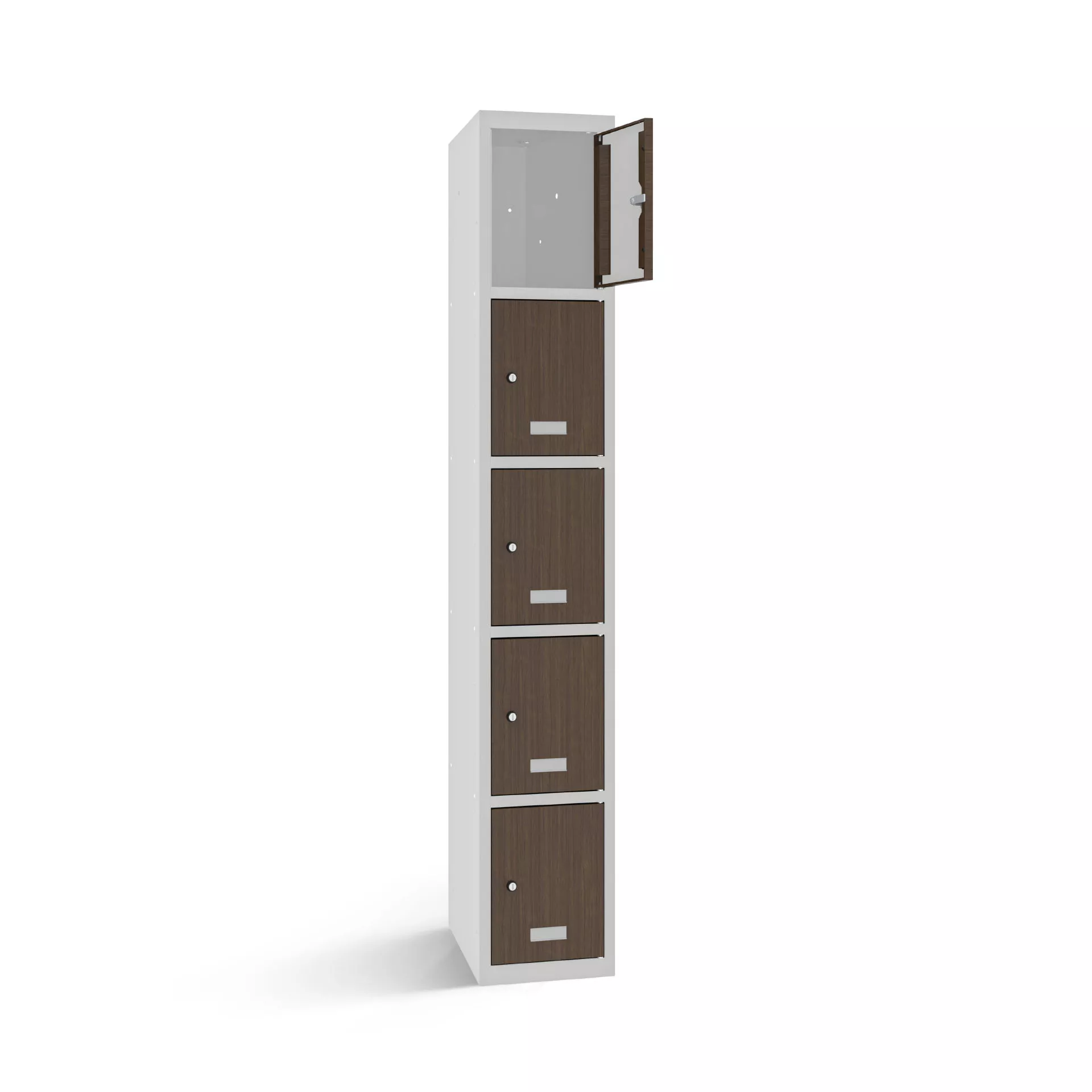 Vestiaire multicase avec 5 portes aspect bois – largeur 30 cm