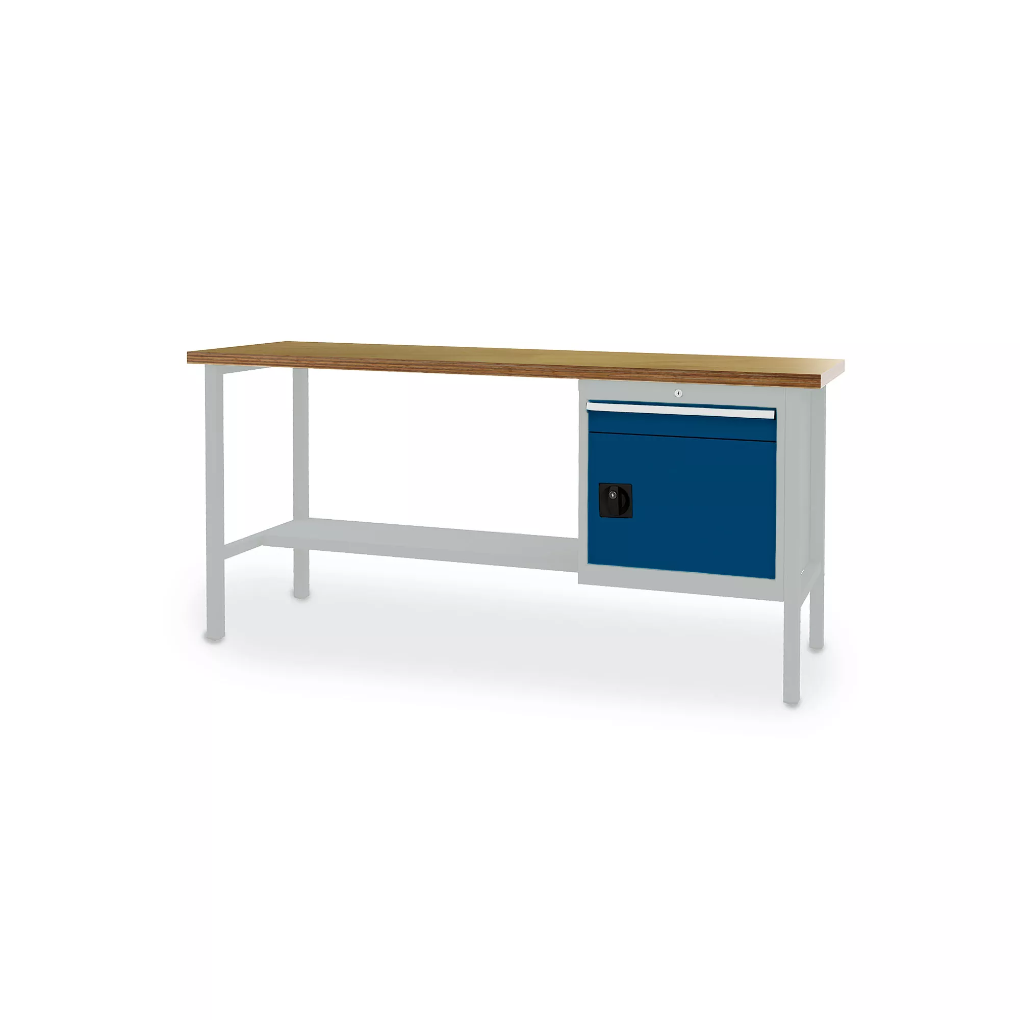 Établi professionnel - tiroir coulissant et compartiment verrouillable - 2000 x 600 x 960 mm (L x P x H)