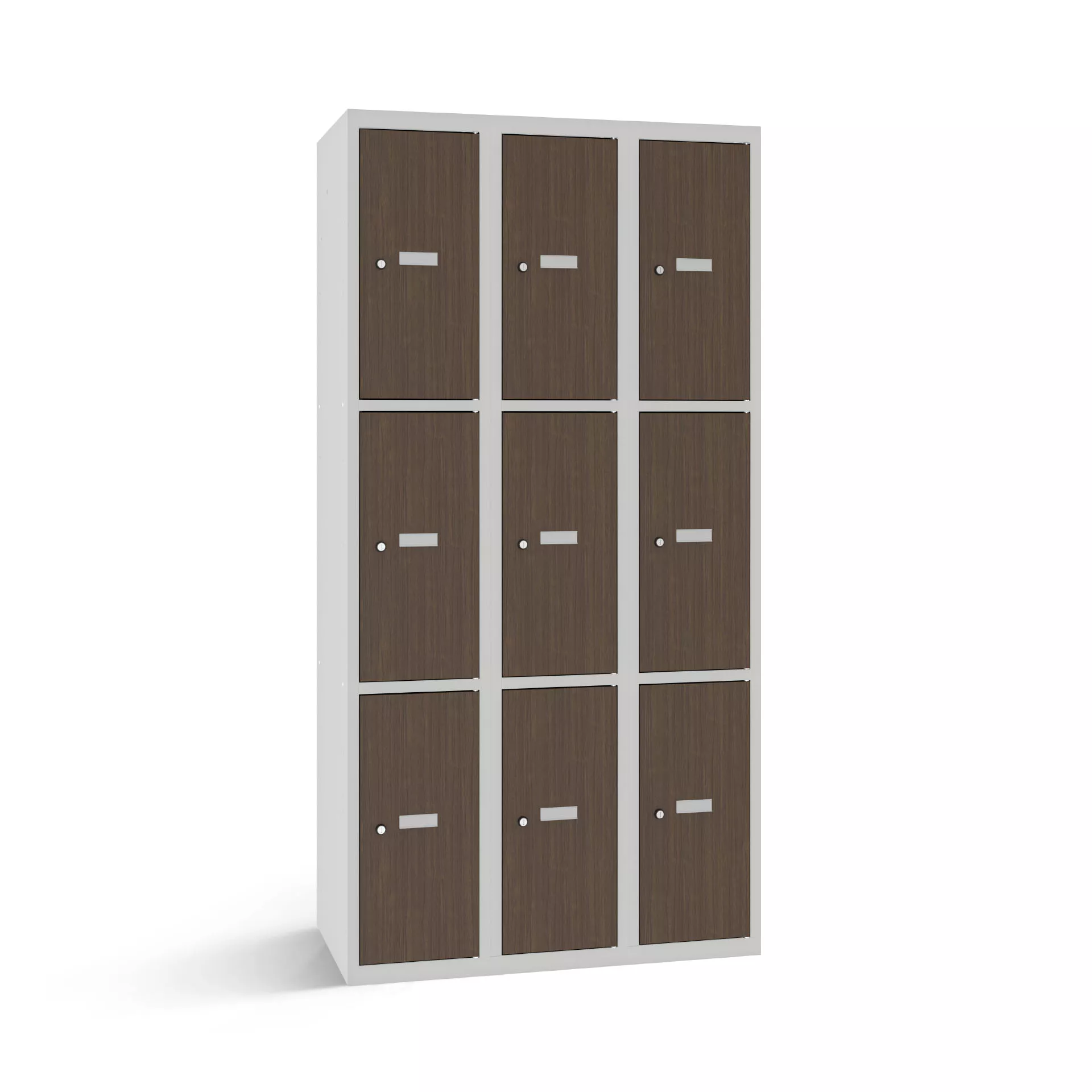Vestiaire multicase avec 9 portes aspect bois – largeur 90 cm