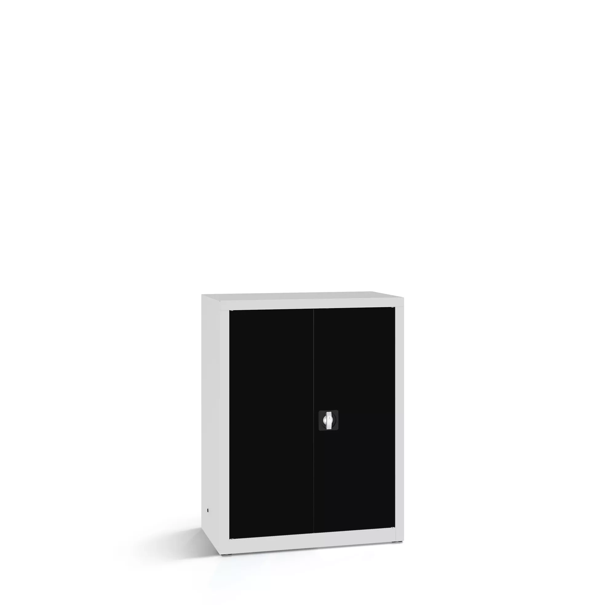 Low metal cabinet with shelves - 80 cm wide