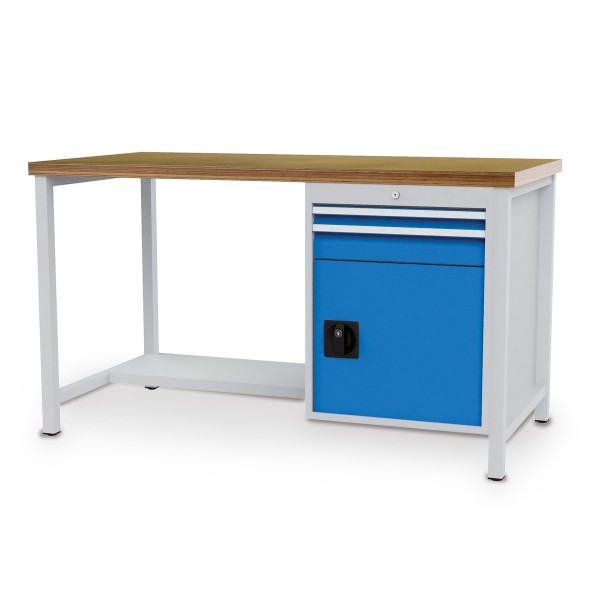 Box workbench W 1500 mm with 2 drawers and 1 door