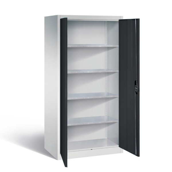 LOCKEEL® Metal double door cupboard with 4 shelves