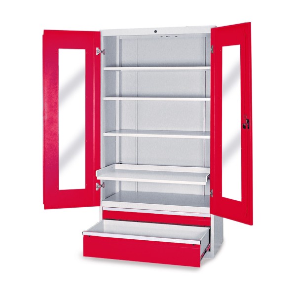 Hinged door cabinet with viewing window | lockeel®