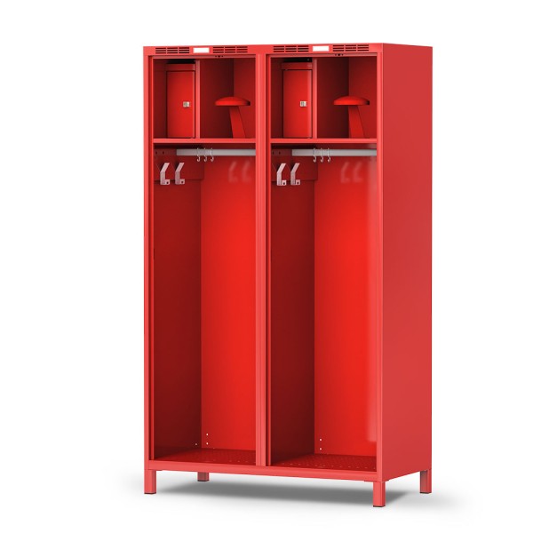 lockeel® fire brigade locker PROFI 2s in fire red with fire red door