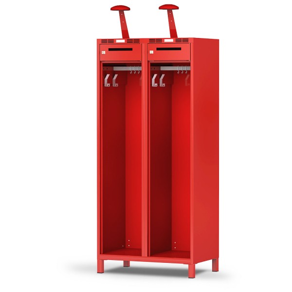 lockeel® fire brigade locker PRO 2er in fire red with fire red door
