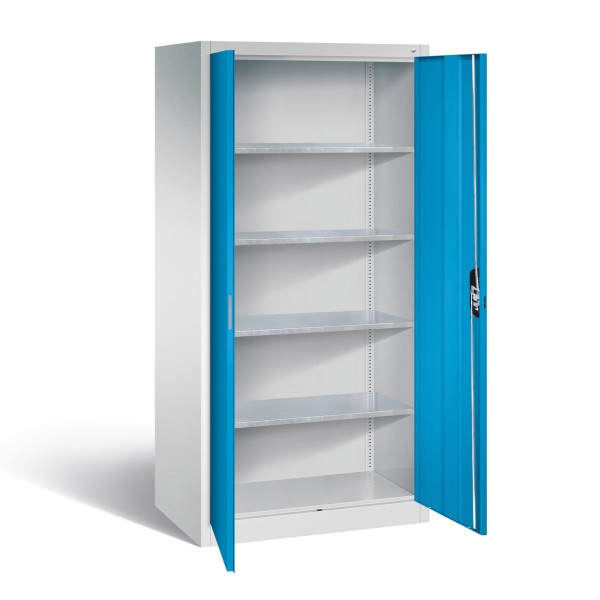 Metal double door cupboard with 4 shelves | lockeel®