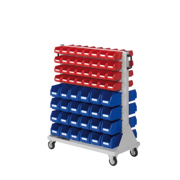 Assembly trolley with 112 small parts boxes