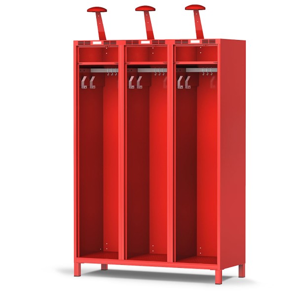 lockeel® Fire brigade locker PRO 3er in fire red
