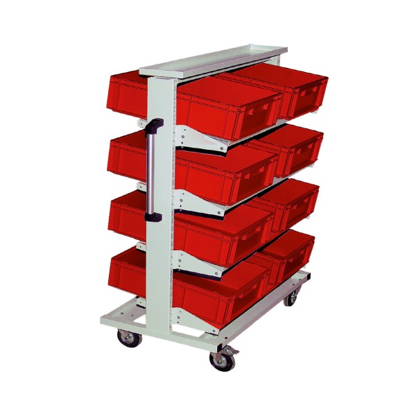 Multi trolley with 8 storage bins