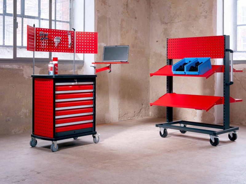 Workshop trolley and placement trolley for workshops and industry | rotstahl®
