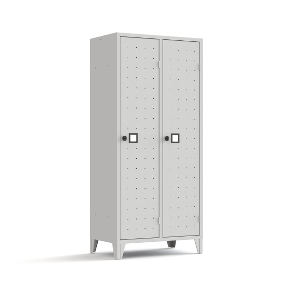lockeel® Clothes locker q-series 2 doors with body in light grey and doors in light grey