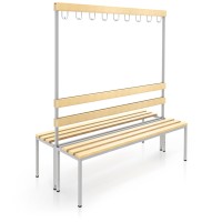 lockeel® Double bench with hook rail 150 cm