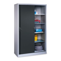 LOCKEEL Heavy duty cabinet with sliding doors, 4 shelves