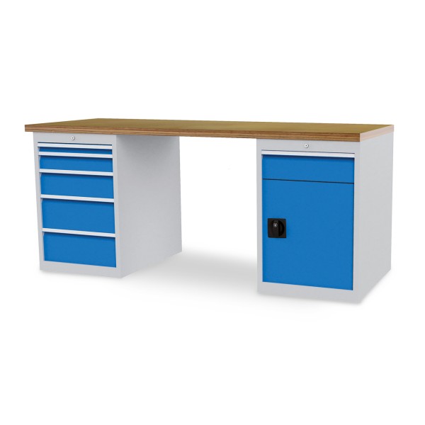 03 20 580 7-1v Bench 2000x750x859mm 5 drawers and 1 door